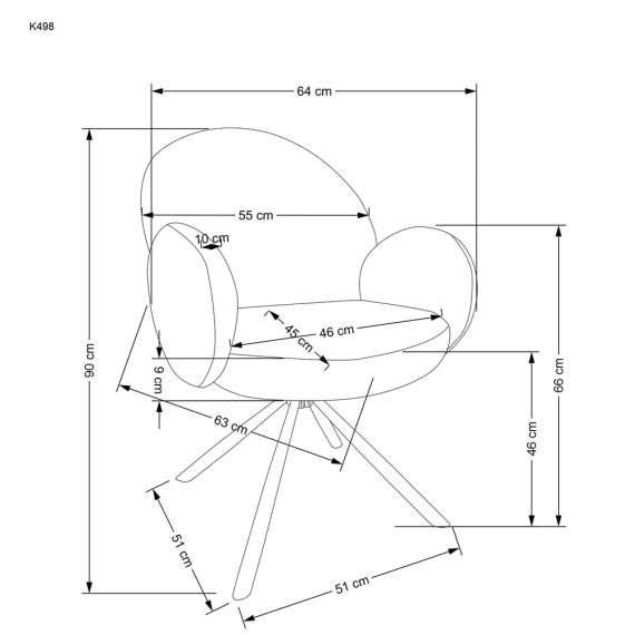 Stol USTER - cappuccino boucle - svingbar 180 grader