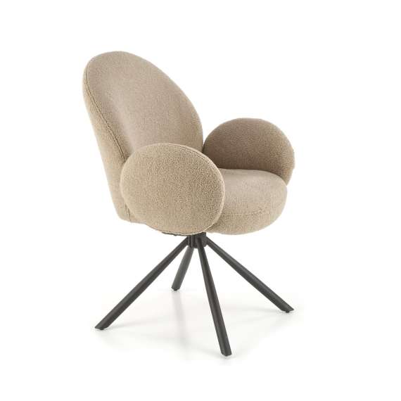 Stol USTER - cappuccino boucle - svingbar 180 grader