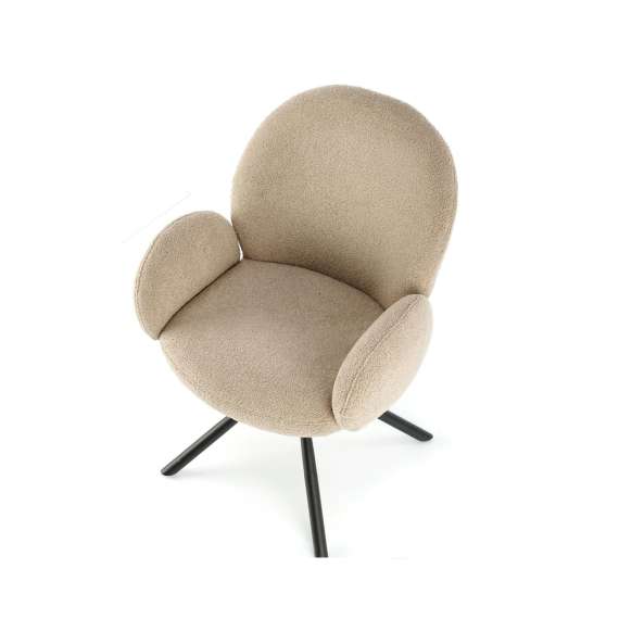 Stol USTER - cappuccino boucle - svingbar 180 grader