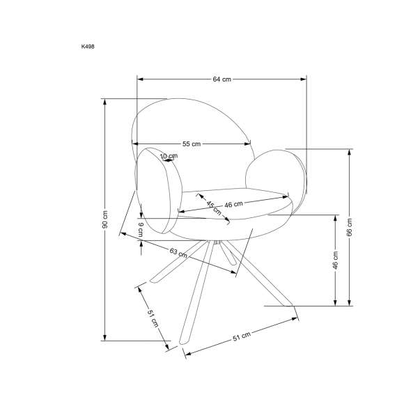 Stol USTER - grå boucle - svingbar 180 grader