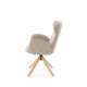 Stol ROMONT - mørk beige - eik bein - svingbar 360 grader