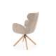 Stol ROMONT - mørk beige - eik bein - svingbar 360 grader