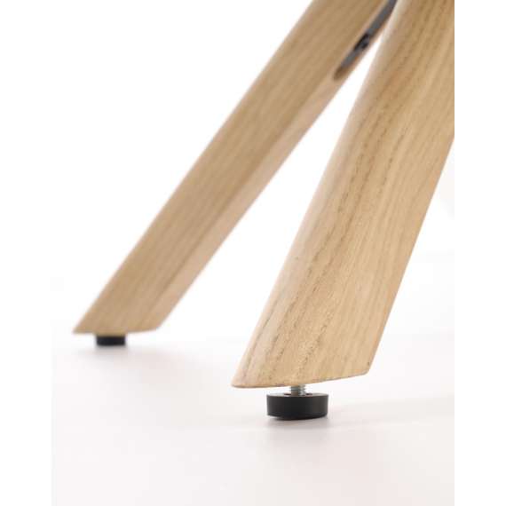 Stol ROMONT - mørk beige - eik bein - svingbar 360 grader