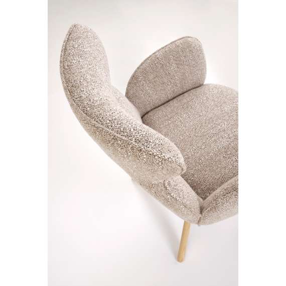 Stol ROMONT - mørk beige - eik bein - svingbar 360 grader