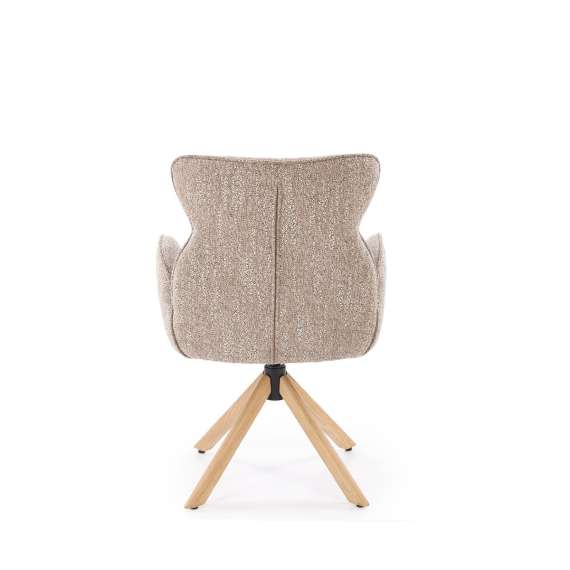 Stol ROMONT - mørk beige - eik bein - svingbar 360 grader