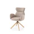 Stol ROMONT - mørk beige - eik bein - svingbar 360 grader