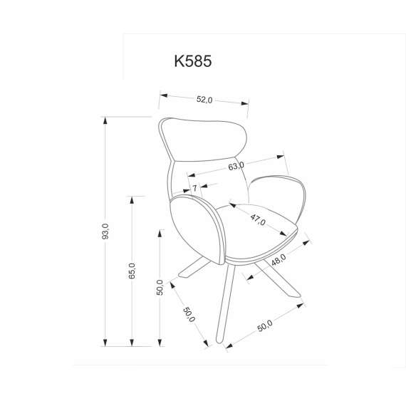 Stol ROMONT - mørk beige - lys valnøtt bein - svingbar 360 grader