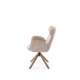 Stol ROMONT - mørk beige - lys valnøtt bein - svingbar 360 grader