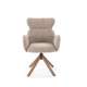 Stol ROMONT - mørk beige - lys valnøtt bein - svingbar 360 grader