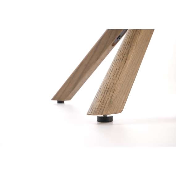 Stol ROMONT - mørk beige - lys valnøtt bein - svingbar 360 grader