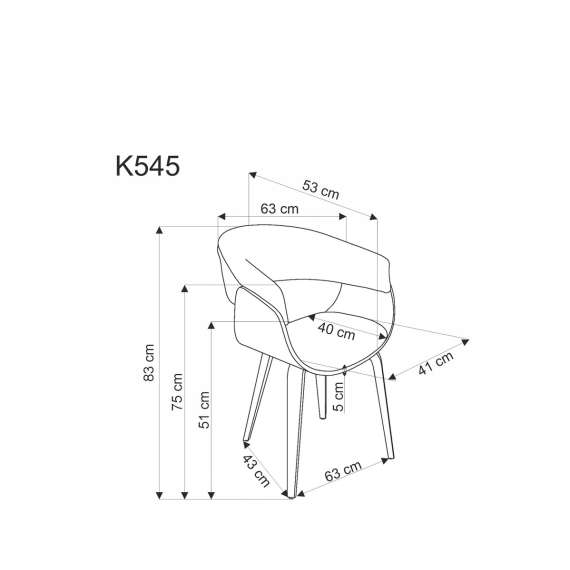 Stol RUBI - beige stoff - eik bein