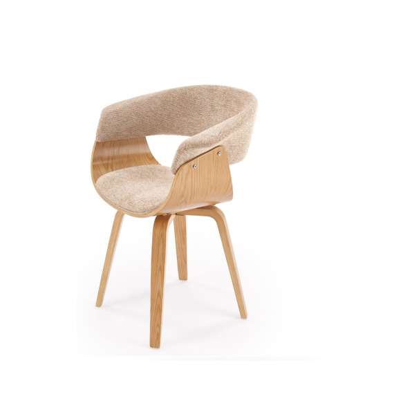 Stol RUBI - beige stoff - eik bein