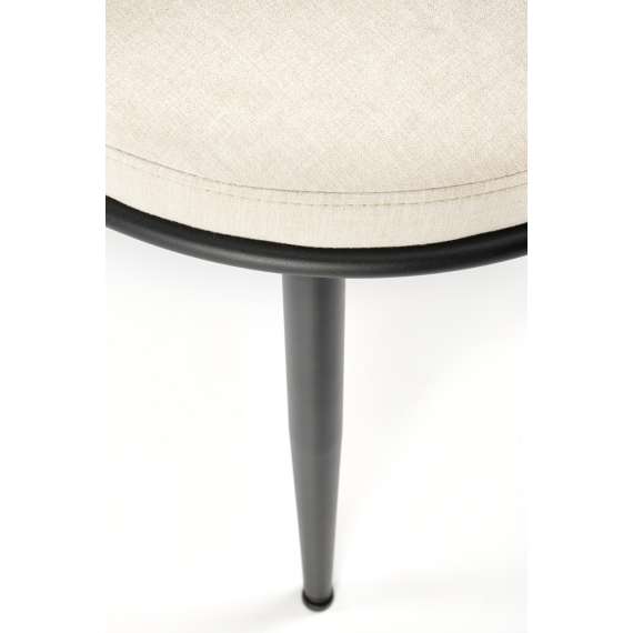 Stol GALLEN - crem stoff - svart metall bein