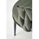 Stol GALLEN - oliven stoff - svart metall bein