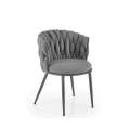 Stol GALLEN - grå stoff - svart metall bein