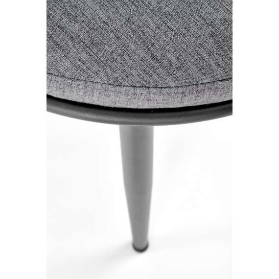 Stol GALLEN - grå stoff - svart metall bein