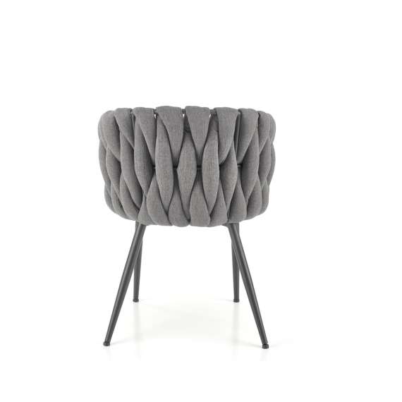 Stol GALLEN - grå stoff - svart metall bein