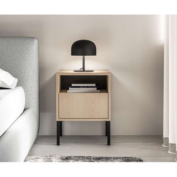 Nattbord BARNEE 40x53 cm - 1 skuff -  eik lindberg