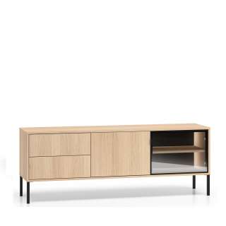 Tv-benk BARNEE 160x59 cm - 2 dører - 2 skuffer -  eik lindberg