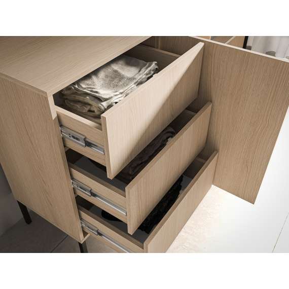 Skjenk BARNEE 160x86 cm - 2 dører - 2 skuffer - eik lindberg - LED