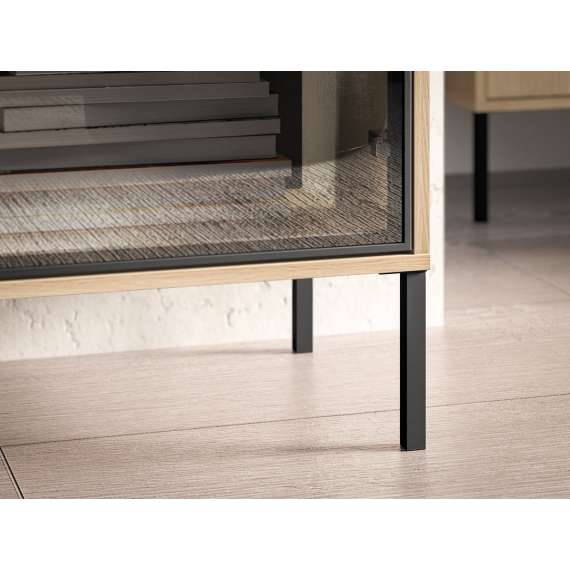 Skjenk BARNEE 160x86 cm - 2 dører - 2 skuffer - eik lindberg - LED