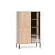 Vitrineskap BARNEE 92x150 cm - 2 dører - 1 skuff - eik lindberg - LED