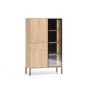 Vitrineskap BARNEE 92x150 cm - 2 dører - 1 skuff - eik lindberg - LED