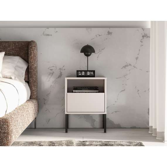 Nattbord BARNEE 40x53 cm - 1 skuff -  cashmere