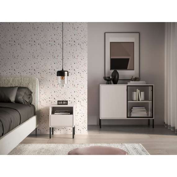 Nattbord BARNEE 40x53 cm - 1 skuff -  cashmere