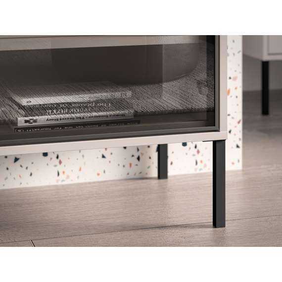 Tv-benk BARNEE 160x59 cm - 2 dører - 2 skuffer -  cashmere