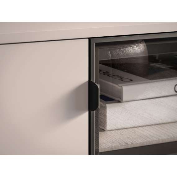 Tv-benk BARNEE 160x59 cm - 2 dører - 2 skuffer -  cashmere