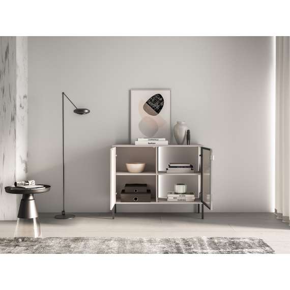 Skjenk BARNEE 107x86 cm - 2 dører -  cashmere - LED