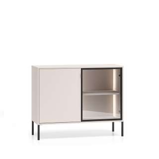 Skjenk BARNEE 107x86 cm - 2 dører -  cashmere - LED