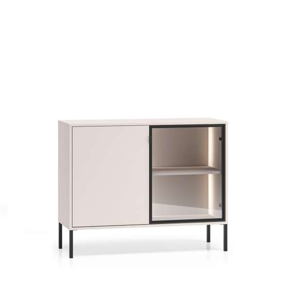Skjenk BARNEE 107x86 cm - 2 dører -  cashmere - LED