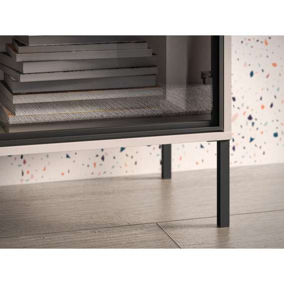 Skjenk BARNEE 107x86 cm - 2 dører -  cashmere - LED