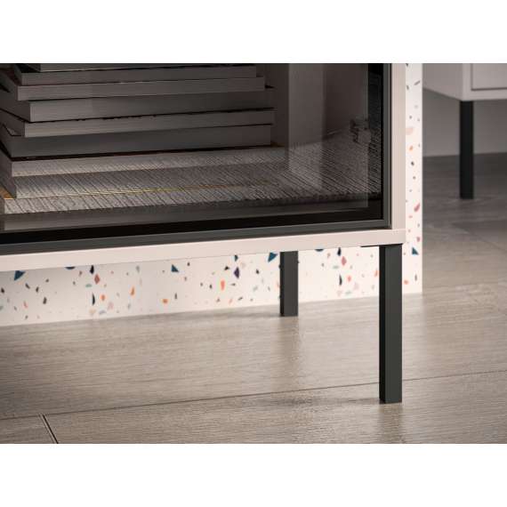 Skjenk BARNEE 160x86 cm - 2 dører - 2 skuffer - cashmere - LED