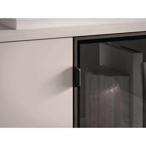 Skjenk BARNEE 160x86 cm - 2 dører - 2 skuffer - cashmere - LED