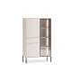 Vitrineskap BARNEE 92x150 cm - 2 dører - 1 skuff - cashmere - LED