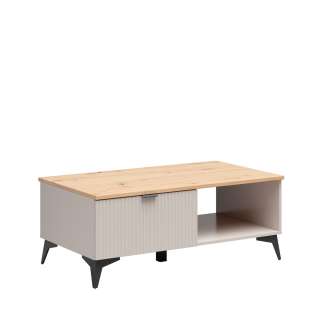 Sofabord VELTON 110x61 cm - cashmere - eik artisan - 1 skuff