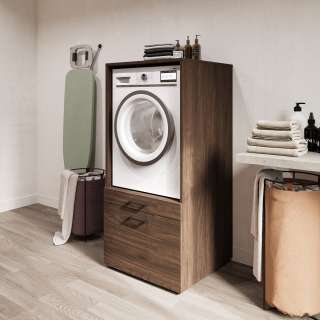 Vaskemaskinskap ASA 67x144 cm - med skuff - valnøtt