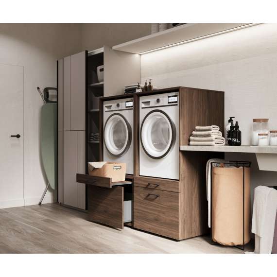 Vaskemaskinskap ASA 67x144 cm - med skuff - valnøtt