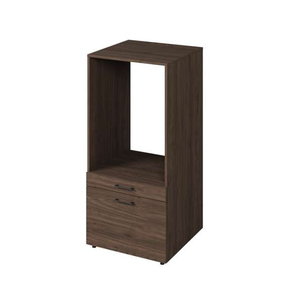 Skap til vaskemaskin og tørketrommel ASA 134x144 cm - med skuff - valnøtt