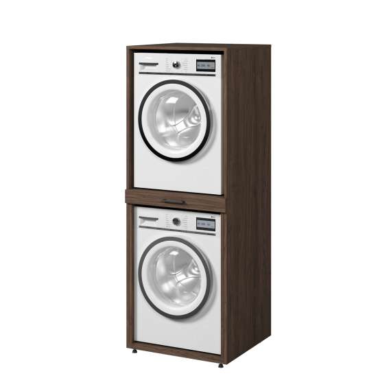 Skap til vaskemaskin og tørketrommel ASA 69x189 cm - valnøt