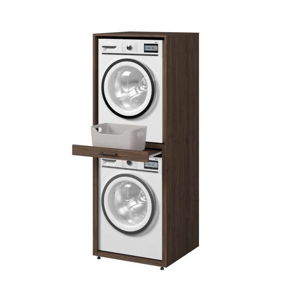 Skap til vaskemaskin og tørketrommel ASA 69x189 cm - valnøt