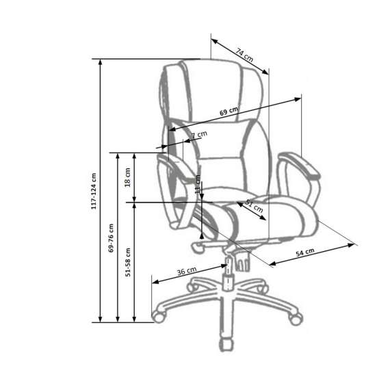 Kontorstol FOSTER - svart skinn