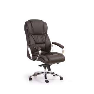 Kontorstol FOSTER - mørk brun skinn