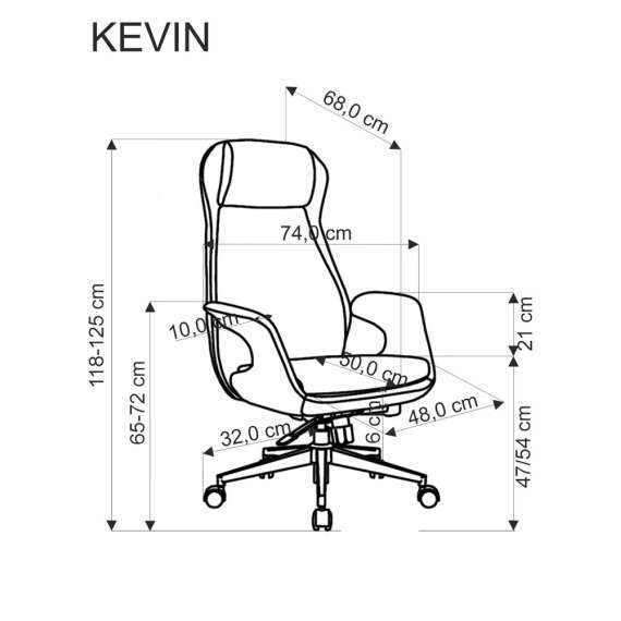 Kontorstol KEVIN - grå stoff - multiblock funksjon