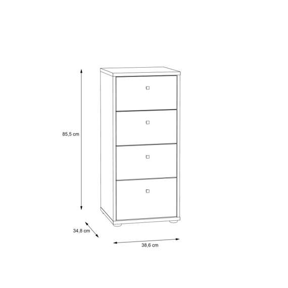 Kommode ARCHBOX - 39x85 cm - eik artisan - 4 skuffer