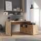Skrivebord ARCHBOX - 151 x121 cm - eik artisan - 2 dører - 3 skuffer