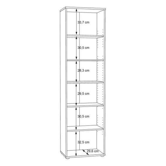 Reol ARCHBOX - 54x198 cm - eik artisan - 5 hyller